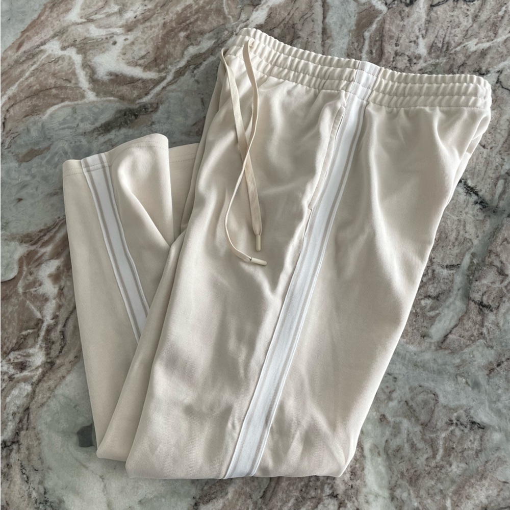 The UpSide Rodeo Franca Wide Leg Track Pants Tan White Small - Picture 7 of 8